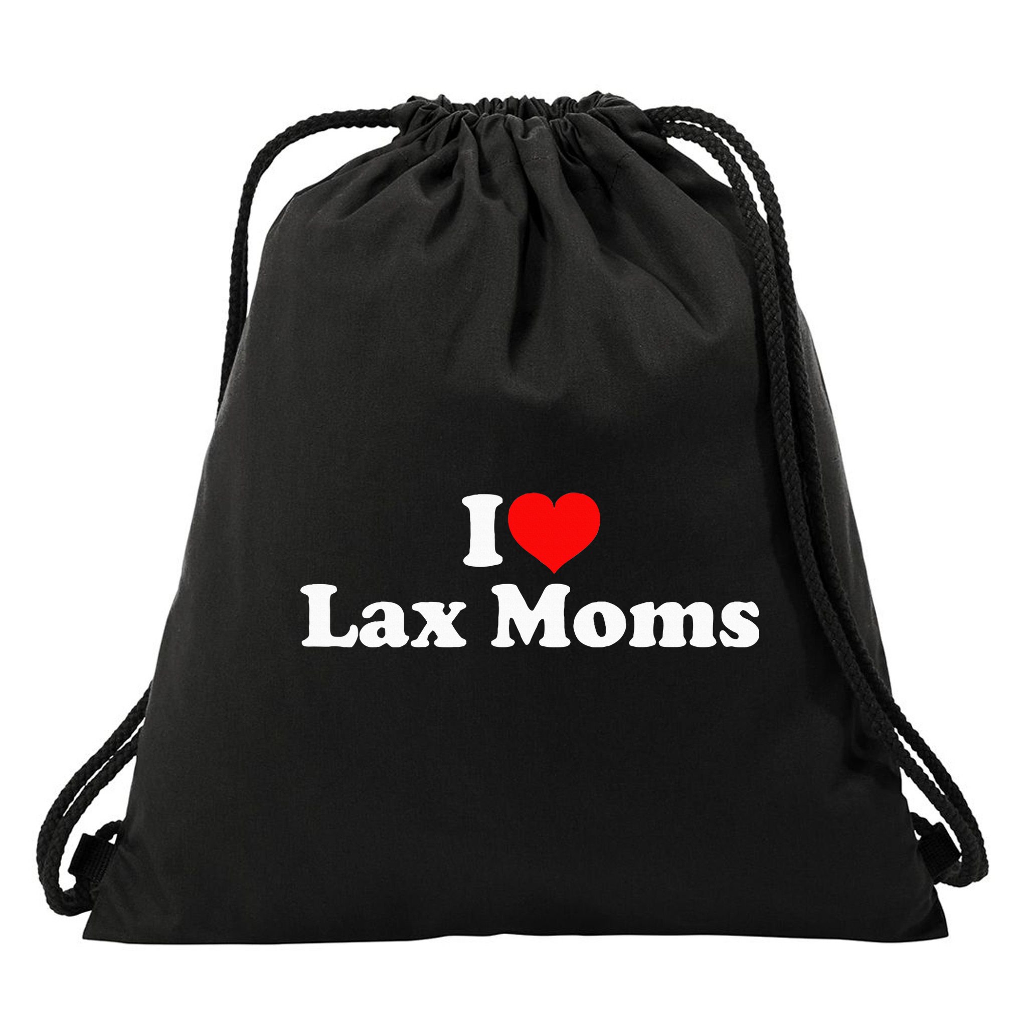 I Love Lax Moms Drawstring Bag