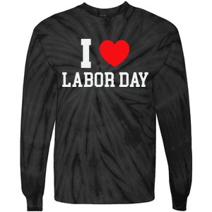 I Love Labor Day Graphic Tie-Dye Long Sleeve Shirt