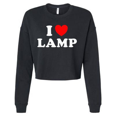I Love Lamp Funny Light Shade Lampshade Candle Lantern Moth Cropped Pullover Crew