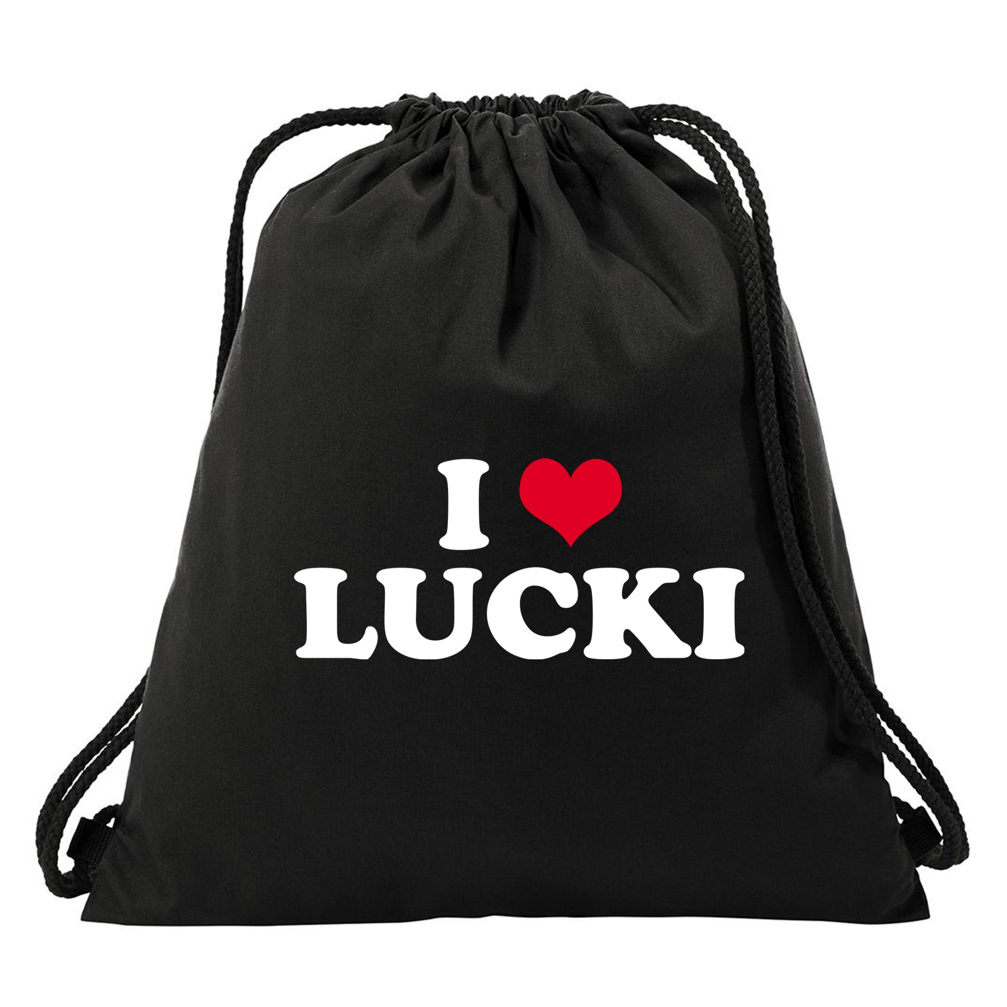 I Love Lucki Drawstring Bag