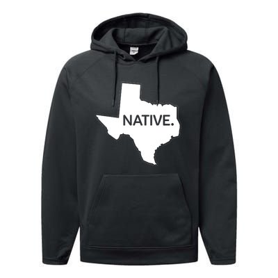 I Love Lone Star State Texas Native Performance Fleece Hoodie