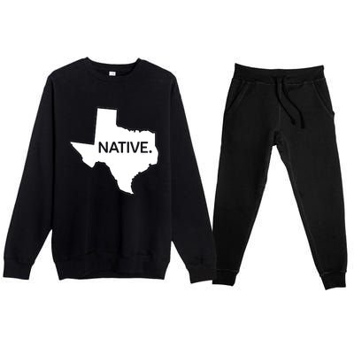 I Love Lone Star State Texas Native Premium Crewneck Sweatsuit Set