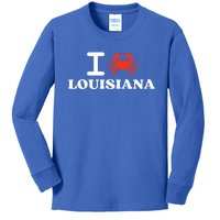 I Love Louisiana Crab Shellfish National Seafood Month Cool Gift Kids Long Sleeve Shirt