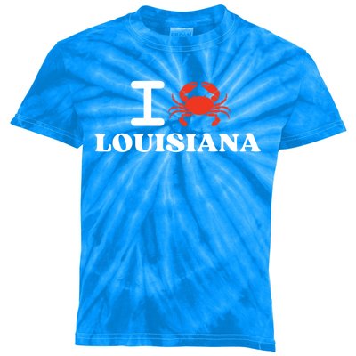 I Love Louisiana Crab Shellfish National Seafood Month Cool Gift Kids Tie-Dye T-Shirt