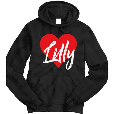 I Love Lilly First Name I Heart Named Tie Dye Hoodie