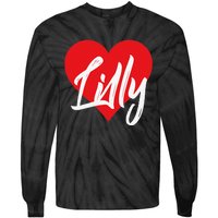 I Love Lilly First Name I Heart Named Tie-Dye Long Sleeve Shirt