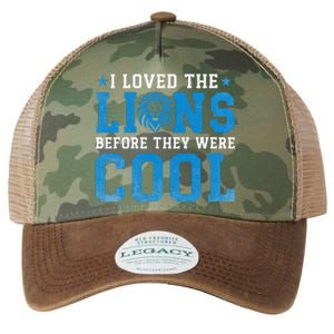 I Loved Lions Before They Were Cool Funny Football Fan Lion Legacy Tie Dye Trucker Hat