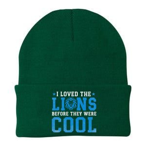 I Loved Lions Before They Were Cool Funny Football Fan Lion Knit Cap Winter Beanie