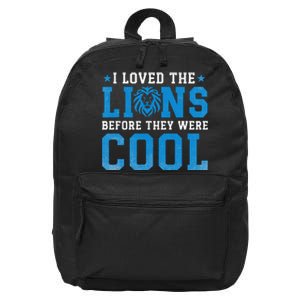 I Loved Lions Before They Were Cool Funny Football Fan Lion 16 in Basic Backpack