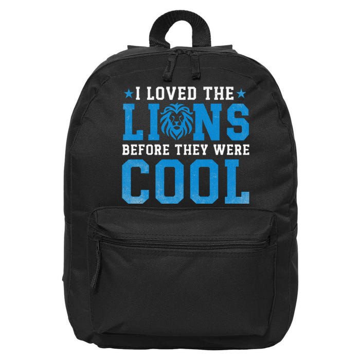 I Loved Lions Before They Were Cool Funny Football Fan Lion 16 in Basic Backpack