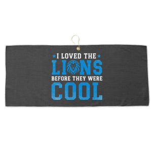 I Loved Lions Before They Were Cool Funny Football Fan Lion Large Microfiber Waffle Golf Towel