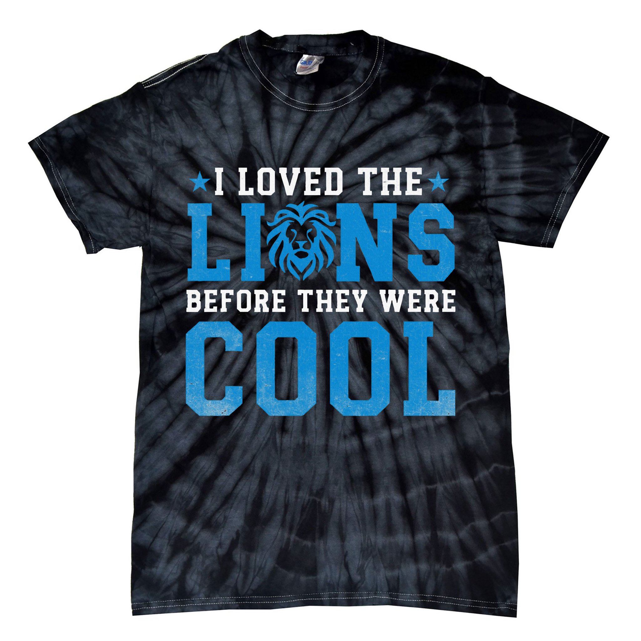 I Loved Lions Before They Were Cool Funny Football Fan Lion Tie-Dye T-Shirt