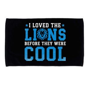 I Loved Lions Before They Were Cool Funny Football Fan Lion Microfiber Hand Towel