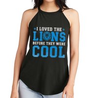 I Loved Lions Before They Were Cool Funny Football Fan Lion Women's Perfect Tri Rocker Tank