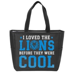 I Loved Lions Before They Were Cool Funny Football Fan Lion Zip Tote Bag