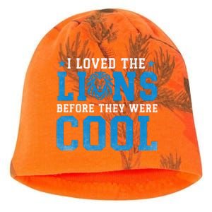 I Loved Lions Before They Were Cool Funny Football Fan Lion Kati - Camo Knit Beanie