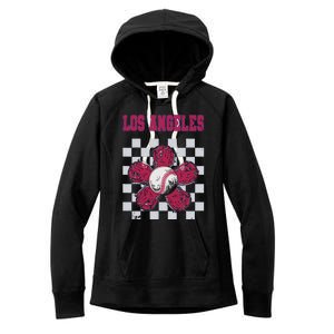 I Love Los Angeles Personalized Funny First Name Flowers Women's Fleece Hoodie