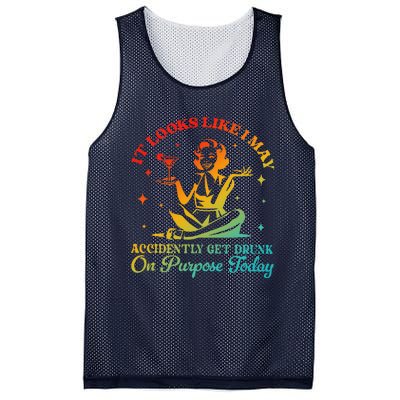 It Looks Like I May Accidently Get Drunk On Purpose Design Mesh Reversible Basketball Jersey Tank