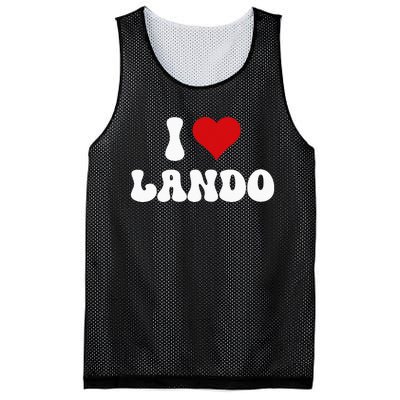 I Love Lando I Heart Lando ValentineS Day Mesh Reversible Basketball Jersey Tank