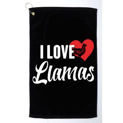 I Love Llamas Gift For Horse Lovers Gift Platinum Collection Golf Towel