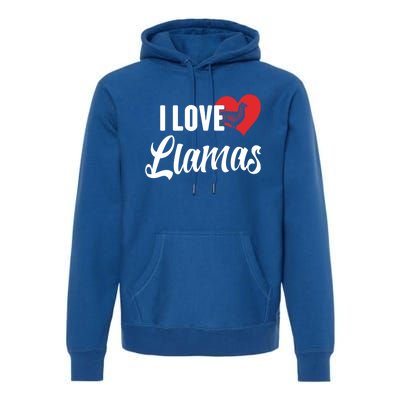 I Love Llamas Gift For Horse Lovers Gift Premium Hoodie