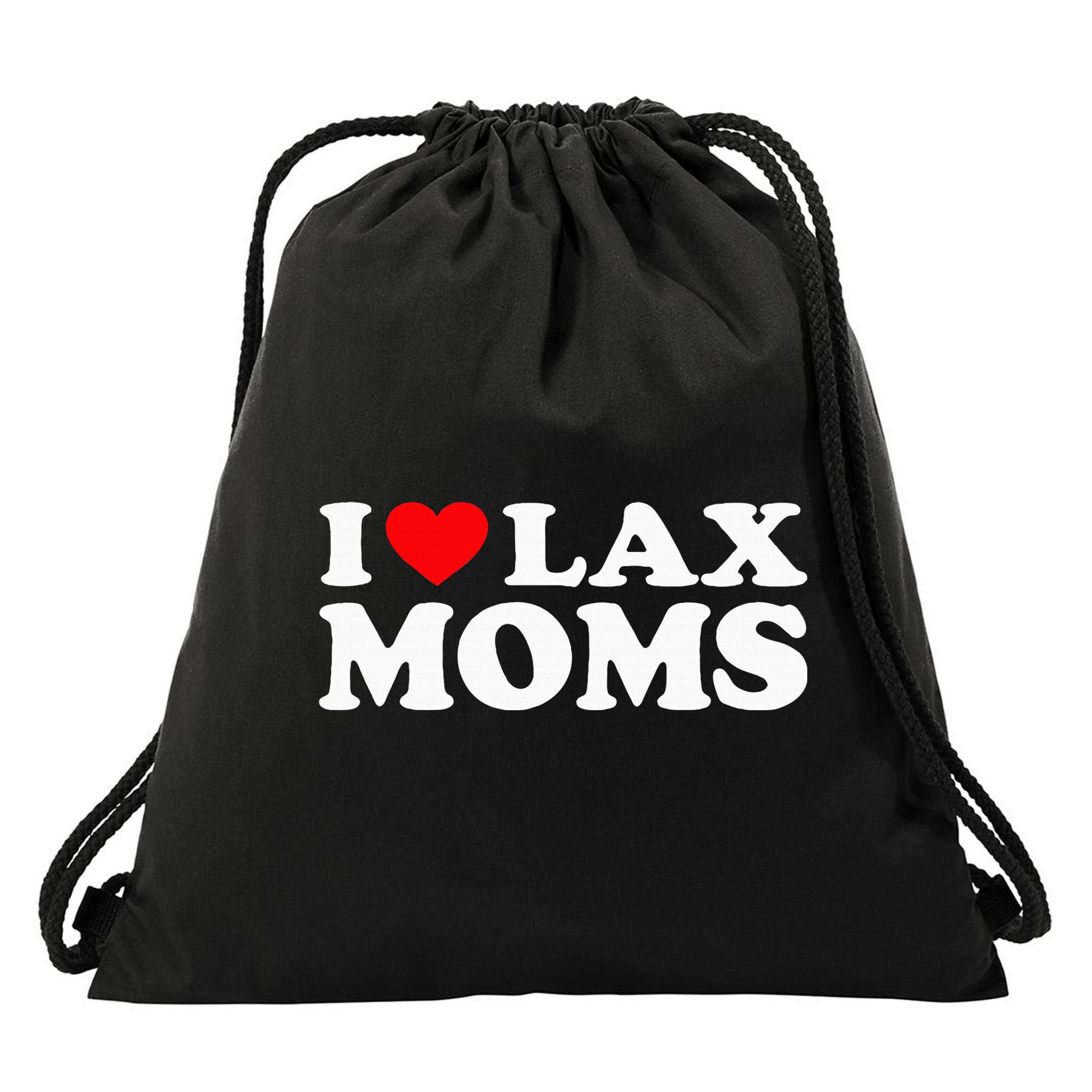 I Love Lax Moms Drawstring Bag