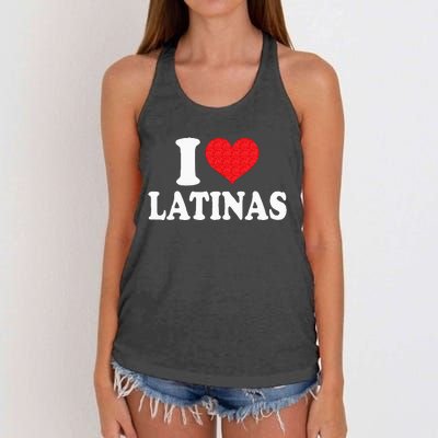 I Love Latinas Heart Love Latinas Women's Knotted Racerback Tank