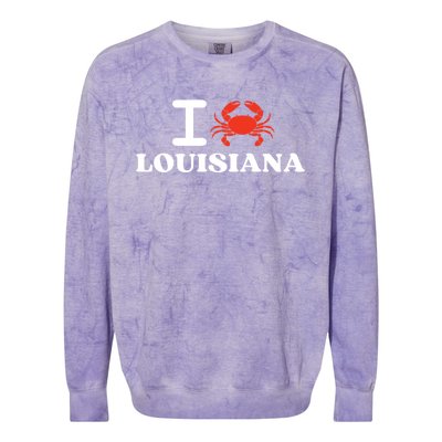 I Love Louisiana Crab Shellfish National Seafood Month Gift Colorblast Crewneck Sweatshirt