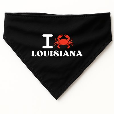 I Love Louisiana Crab Shellfish National Seafood Month Gift USA-Made Doggie Bandana