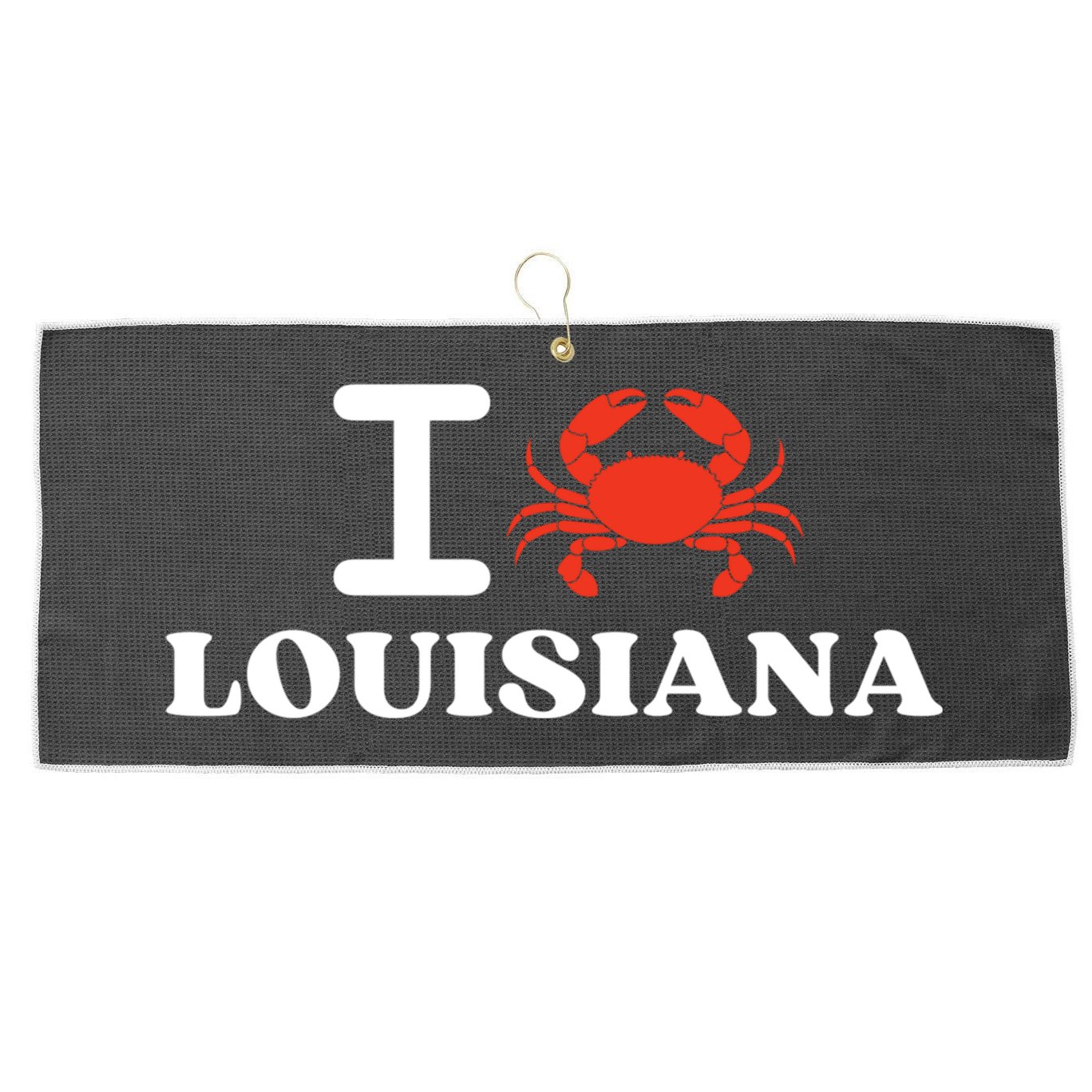 I Love Louisiana Crab Shellfish National Seafood Month Gift Large Microfiber Waffle Golf Towel