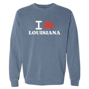 I Love Louisiana Crab Shellfish National Seafood Month Gift Garment-Dyed Sweatshirt