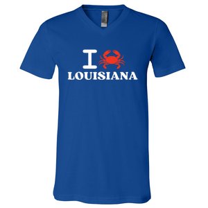 I Love Louisiana Crab Shellfish National Seafood Month Gift V-Neck T-Shirt