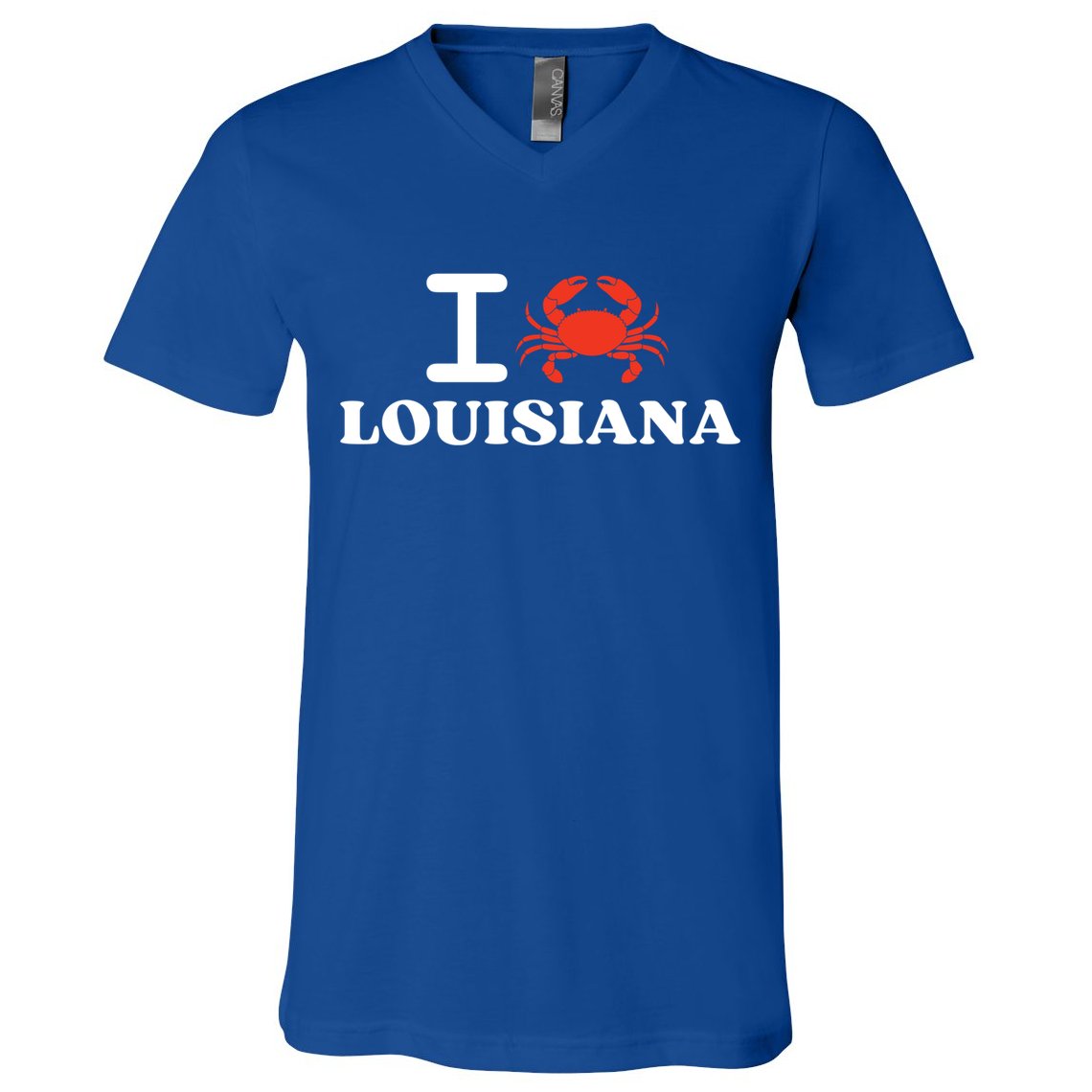 I Love Louisiana Crab Shellfish National Seafood Month Gift V-Neck T-Shirt