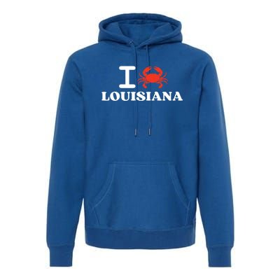 I Love Louisiana Crab Shellfish National Seafood Month Gift Premium Hoodie