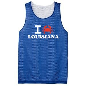 I Love Louisiana Crab Shellfish National Seafood Month Gift Mesh Reversible Basketball Jersey Tank