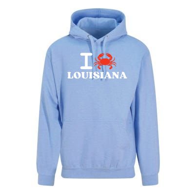 I Love Louisiana Crab Shellfish National Seafood Month Gift Unisex Surf Hoodie