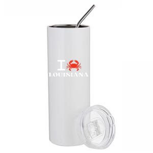 I Love Louisiana Crab Shellfish National Seafood Month Gift Stainless Steel Tumbler