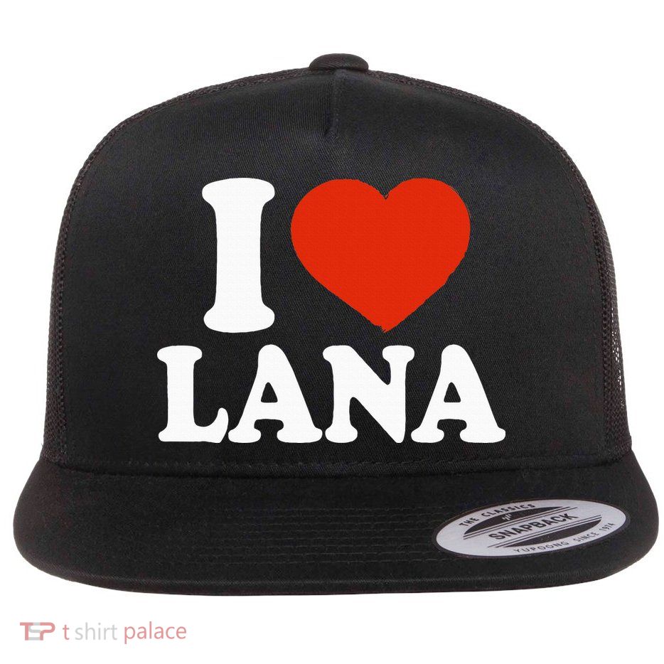 I Love Lana I Heart Lana Red Heart Valentine Flatbill Hat