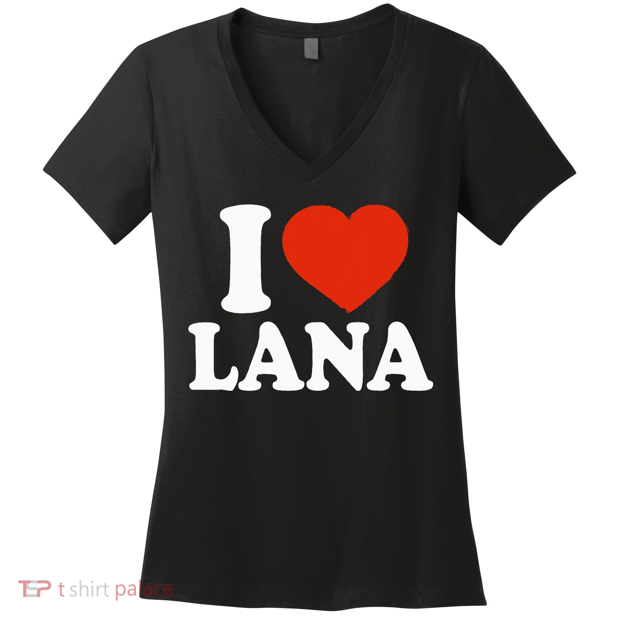 I Love Lana I Heart Lana Red Heart Valentine Women's V-Neck T-Shirt