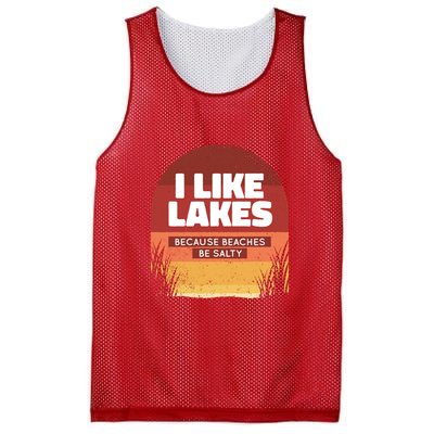 I Like Lakes Because Beaches Be Salty Mesh Reversible Basketball Jersey Tank