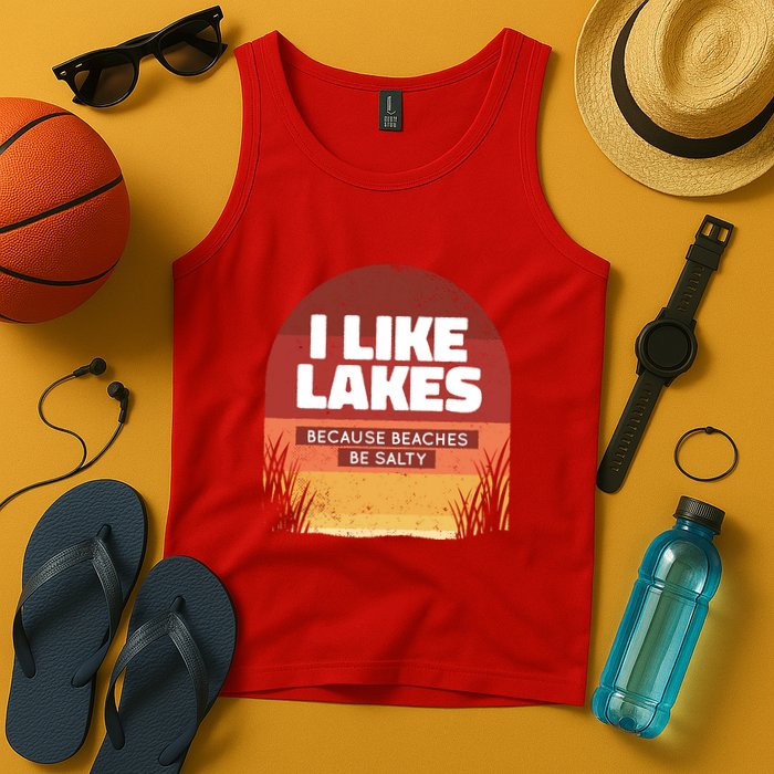 I Like Lakes Because Beaches Be Salty Tank Top