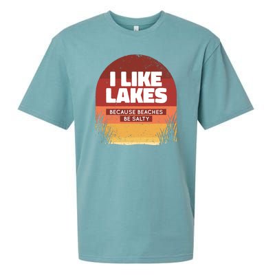 I Like Lakes Because Beaches Be Salty Sueded Cloud Jersey T-Shirt