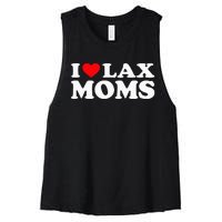 I Love Lax Moms I Heart Lax Moms Women's Racerback Cropped Tank