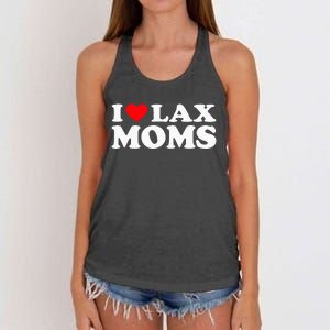 I Love Lax Moms I Heart Lax Moms Women's Knotted Racerback Tank