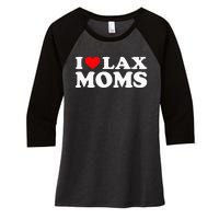 I Love Lax Moms I Heart Lax Moms Women's Tri-Blend 3/4-Sleeve Raglan Shirt