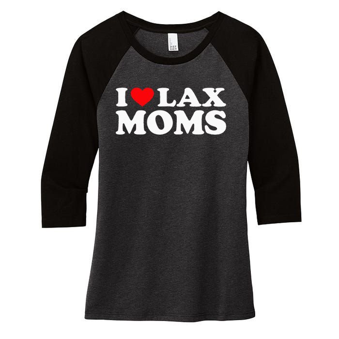 I Love Lax Moms I Heart Lax Moms Women's Tri-Blend 3/4-Sleeve Raglan Shirt