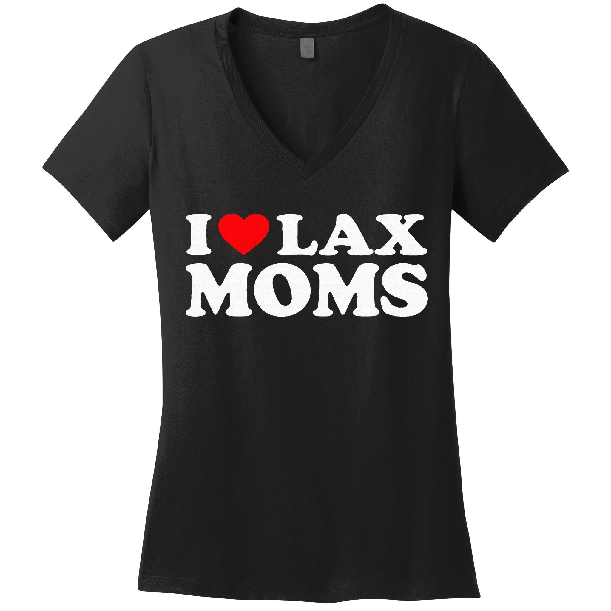 I Love Lax Moms I Heart Lax Moms Women's V-Neck T-Shirt