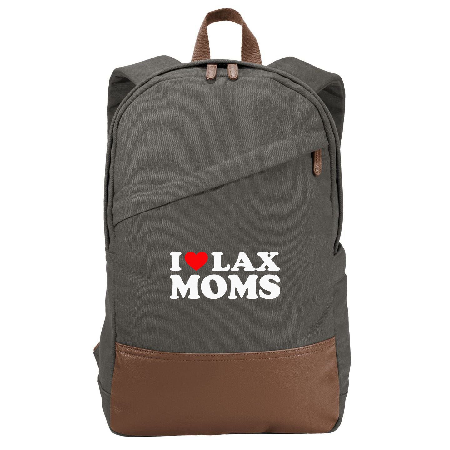 I Love Lax Moms I Heart Lax Moms Cotton Canvas Backpack