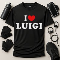I Love Luigi, I Heart Luigi Cooling Performance Crew T-Shirt