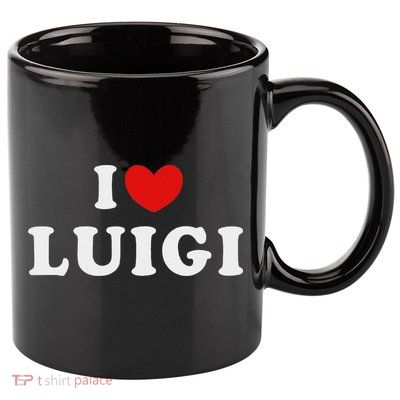 I Love Luigi, I Heart Luigi 11oz C Handle Ceramic Mug